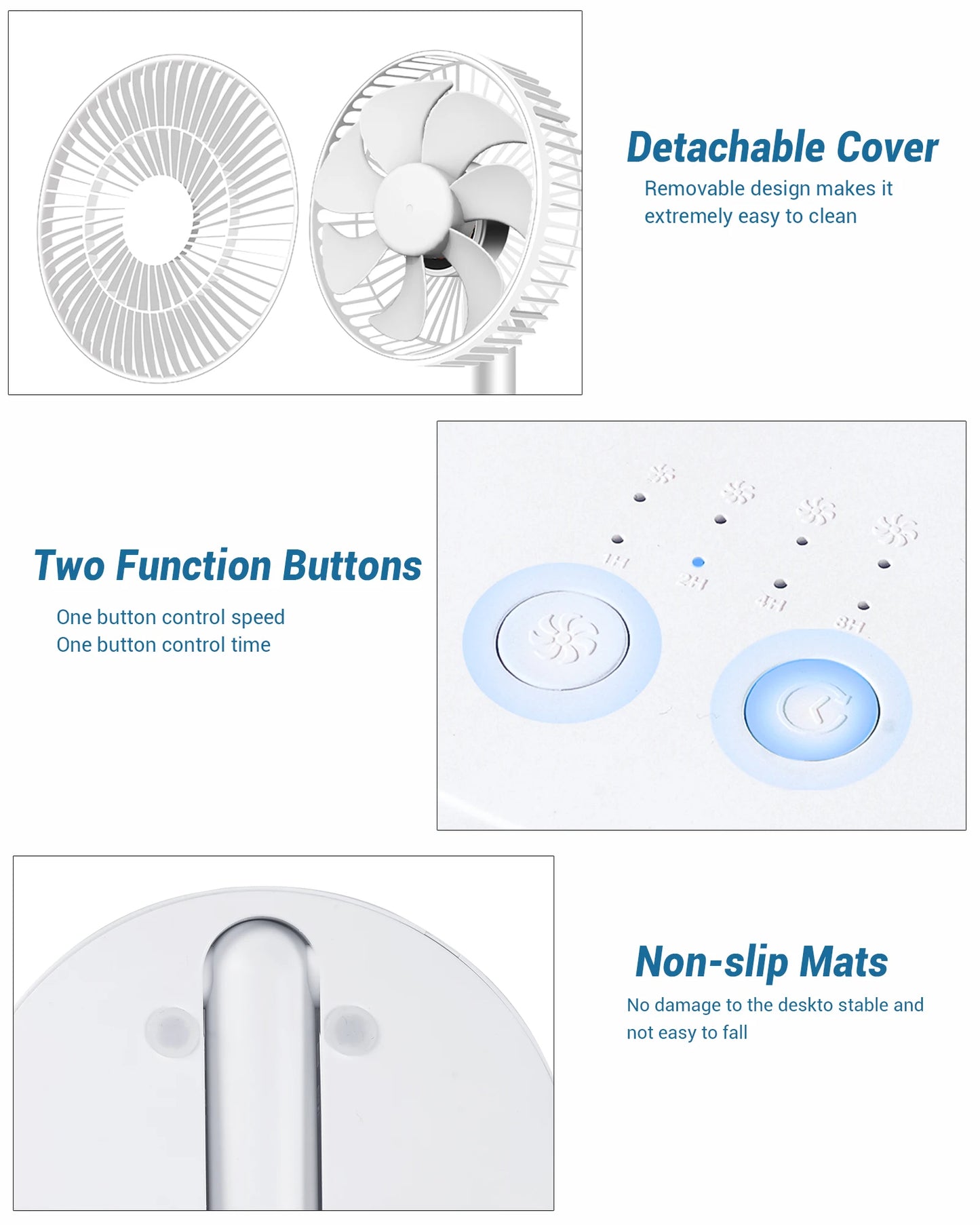 USB Foldable Fan with 4 Speeds